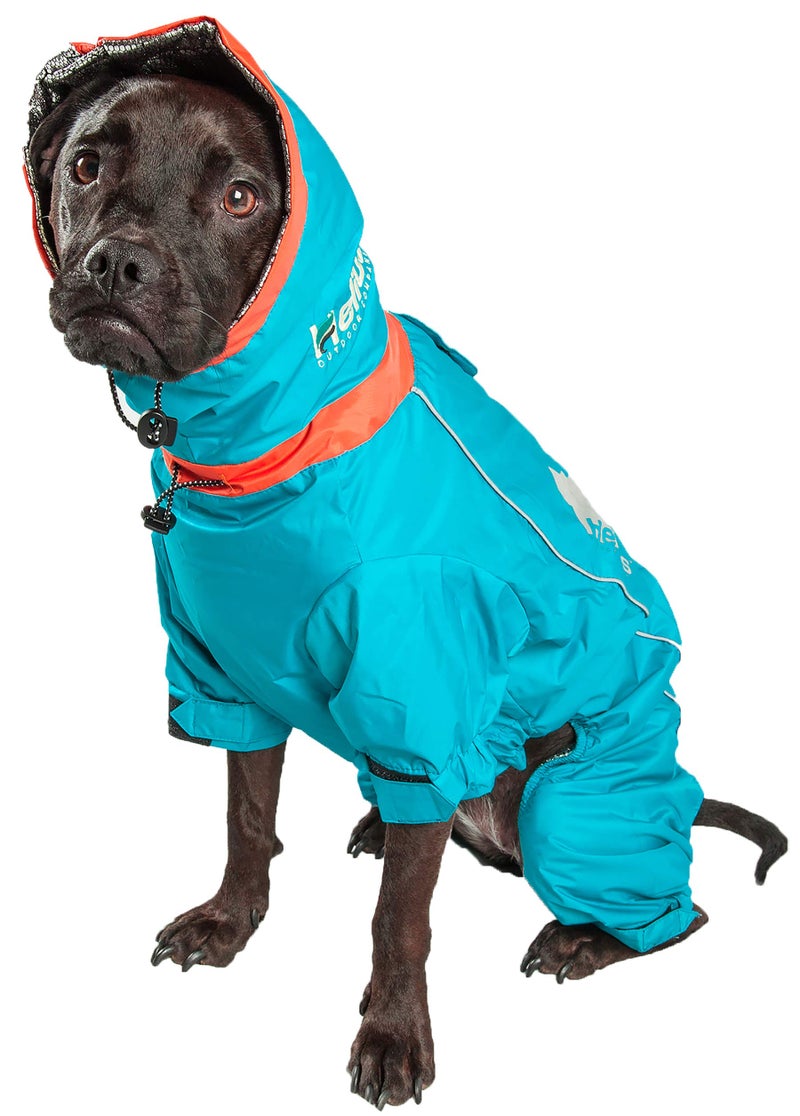 PuTwo DOGHELIOS 'Weather-King' Windproof Waterproof and Insulated Adjustable Full Bodied Pet Dog Jacket Coat w/ Heat Retention Technology, X-Large, Blue - Image 3